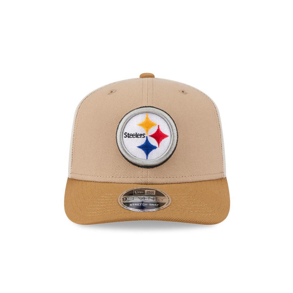 New Era Light Beige Pittsburgh Steelers Two-Tone Trucker 9SEVENTY Adjustable Hat