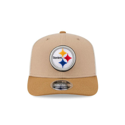 New Era Light Beige Pittsburgh Steelers Two-Tone Trucker 9SEVENTY Adjustable Hat