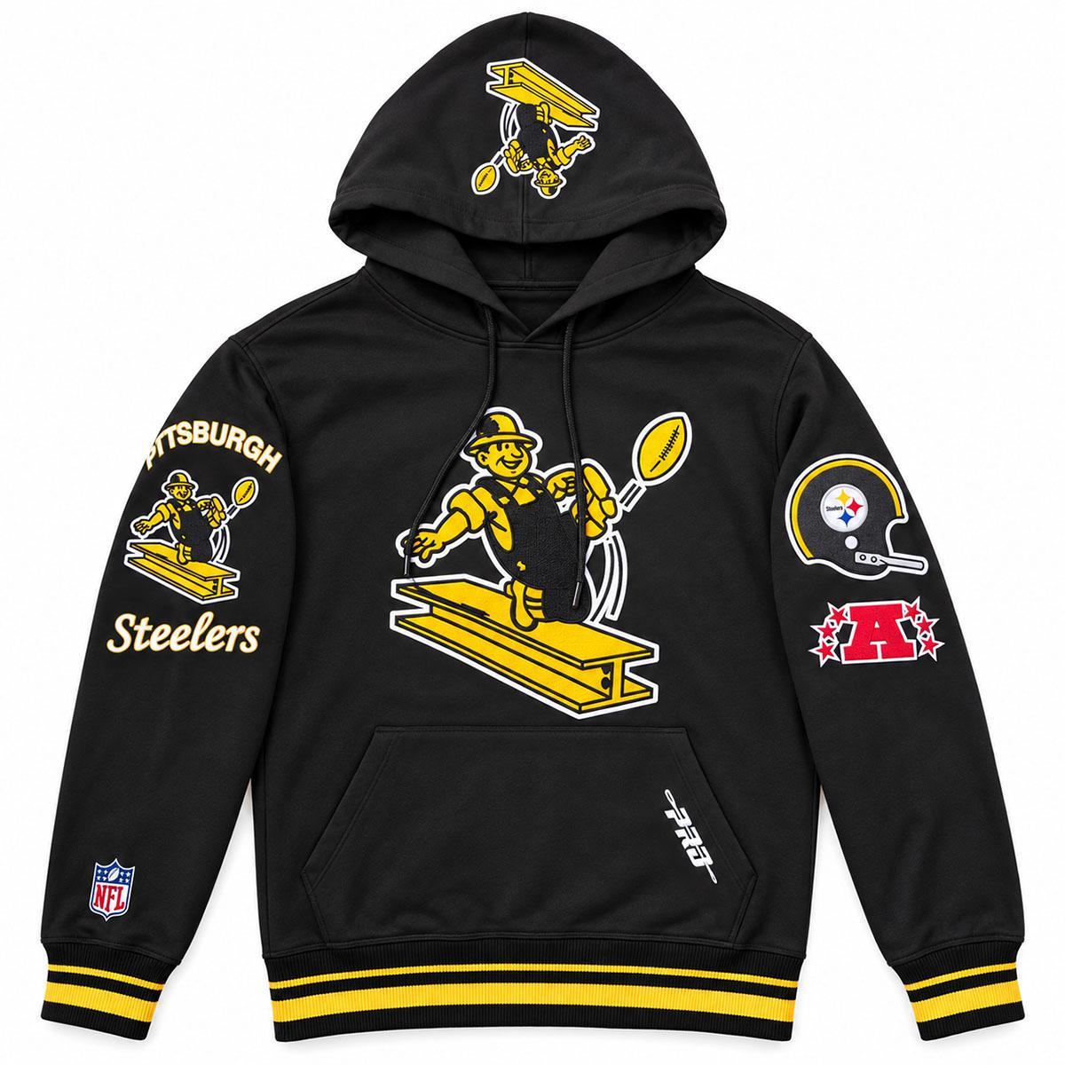 Pittsburgh Steelers Black/Gold Retro Pullover Hoodie