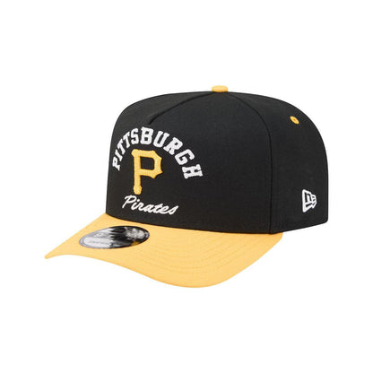 Pittsburgh Pirates New Era Black/Gold Arched A-Frame 9FIFTY Adjustable Hat