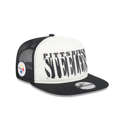 Pittsburgh Steelers New Era Cream/Black Cutout A-Frame 9FIFTY Snapback Hat