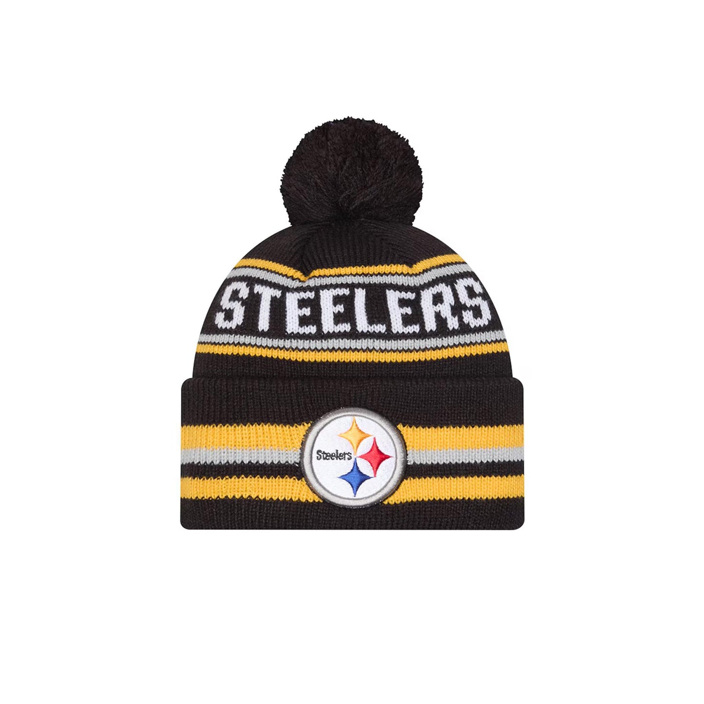 Pittsburgh Steelers New Era Black Classic Cuffed Pom Knit Hat