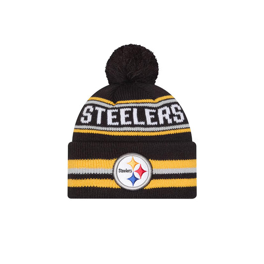 Pittsburgh Steelers New Era Black Classic Cuffed Pom Knit Hat