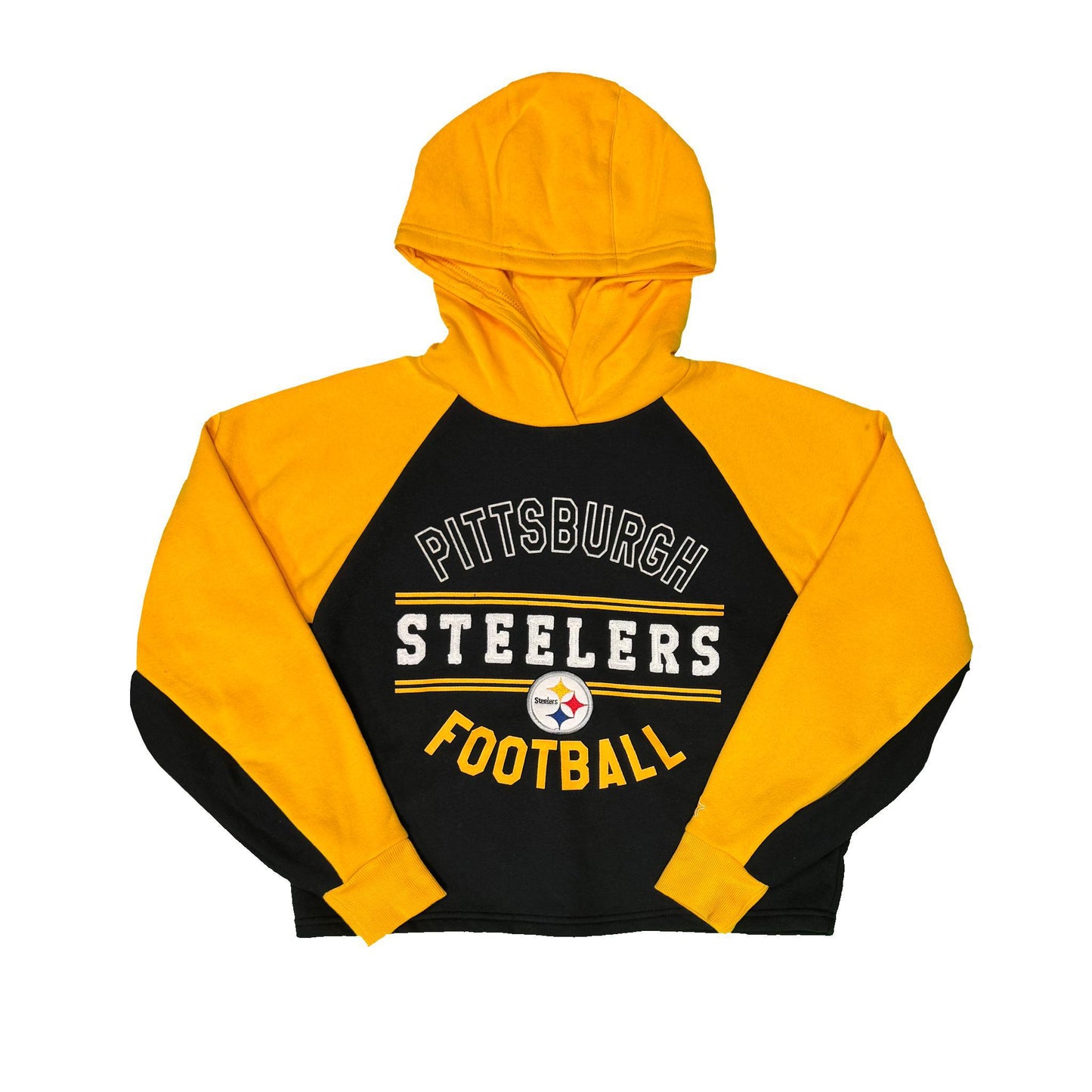 Starter Pittsburgh Steelers Football Cropped Womens Pullover Hoodie