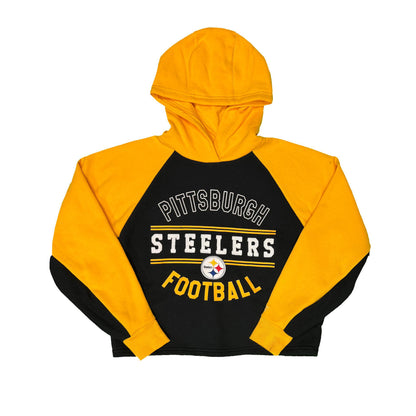 Starter Pittsburgh Steelers Football Cropped Womens Pullover Hoodie