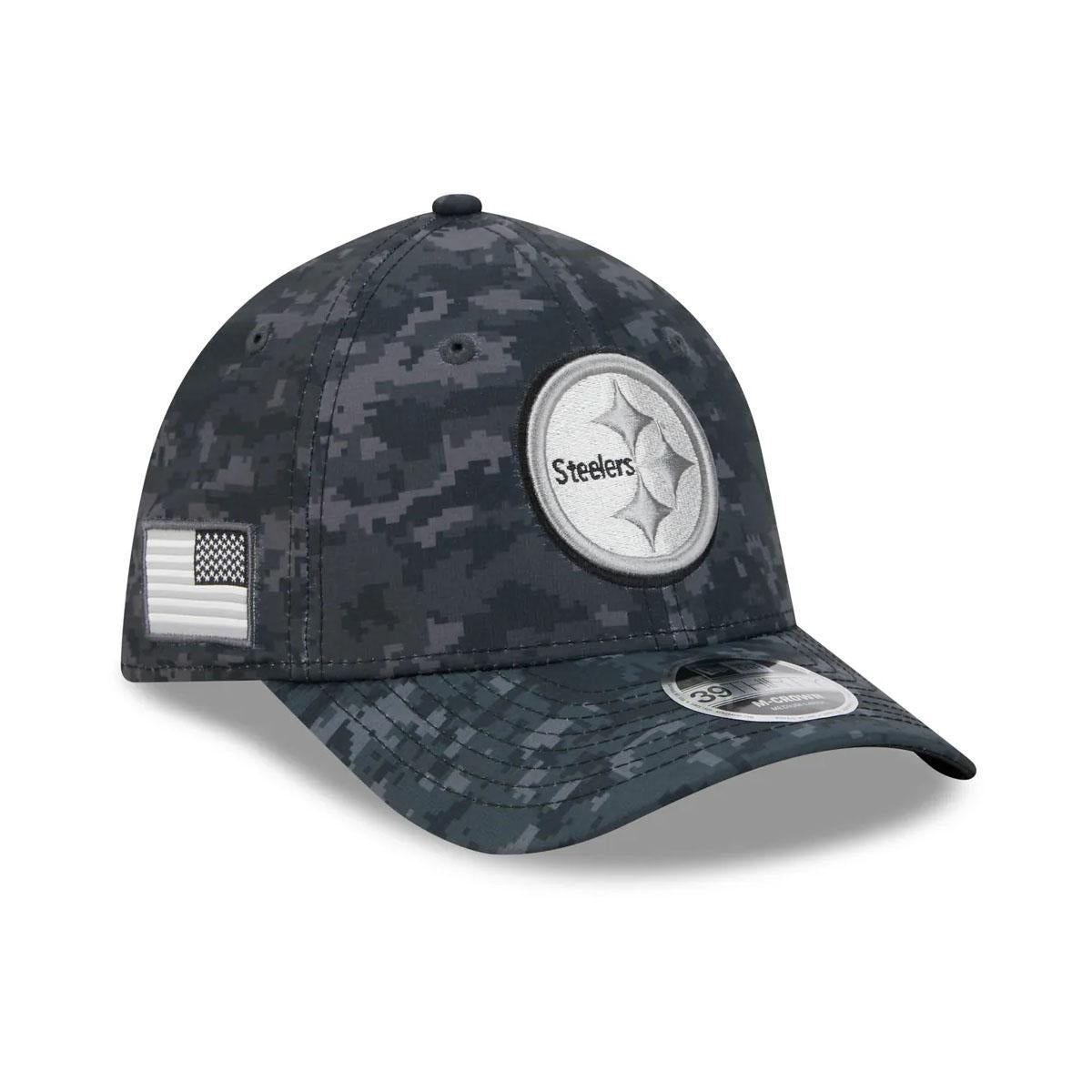Pittsburgh Steelers New Era Black 2026 Salute To Service 39THIRTY M-Crown Stretch Hat