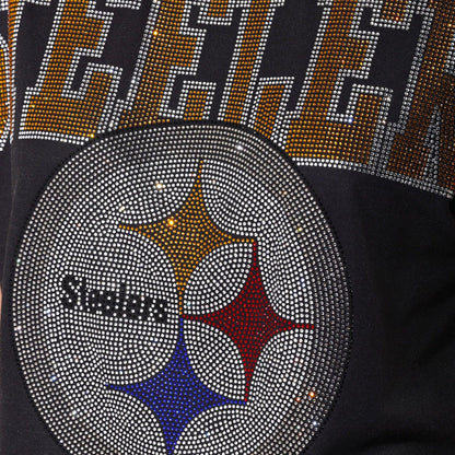 Pittsburgh Steelers Big Wordmark Rhinestone Crop Top