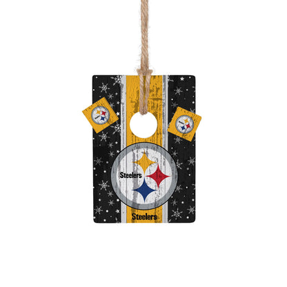 Pittsburgh Steelers Wooden Mini Cornhole Ornament