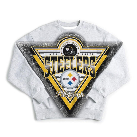 Pittsburgh Steelers Women's Rhinestone Spray Premium Crewneck Sweatshirt