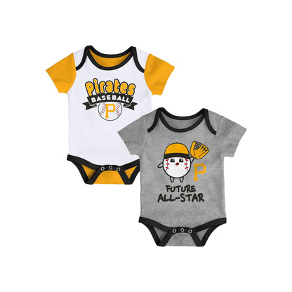 Newborn Pittsburgh Pirates Triple Hit Two-Pack Bodysuit Set