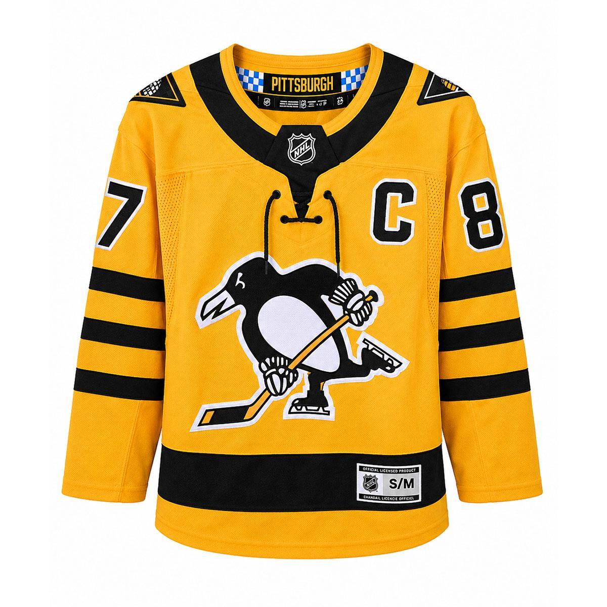 Sidney Crosby #87 Pittsburgh Penguins Outerstuff Youth Gold Alternate Captain's Patch Jersey