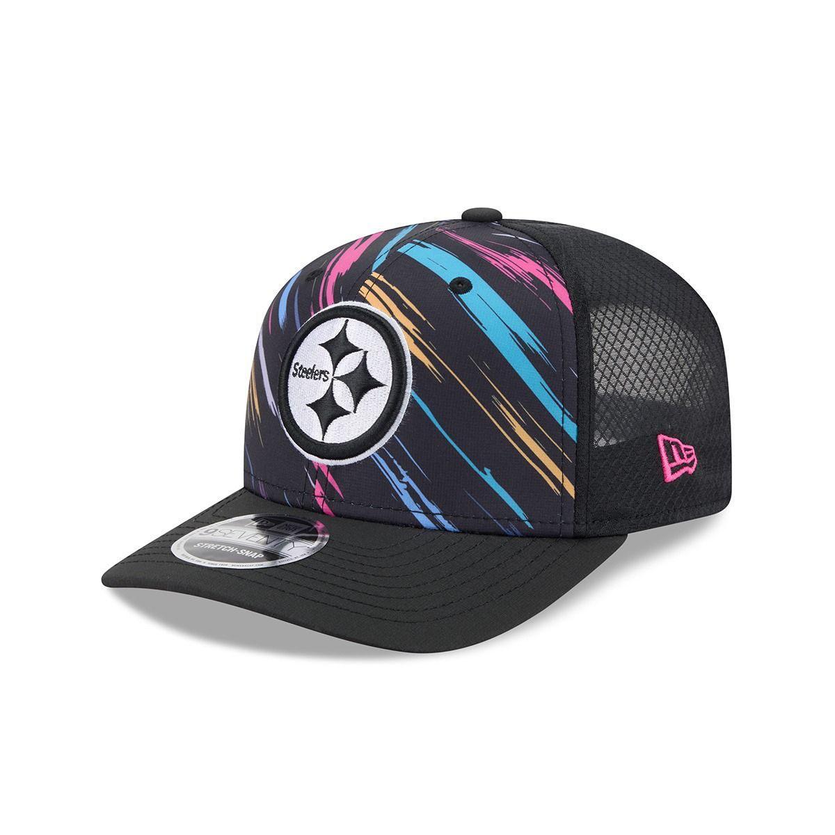 Pittsburgh Steelers New Era Black 2026 NFL Crucial Catch 9SEVENTY Adjustable Trucker Hat