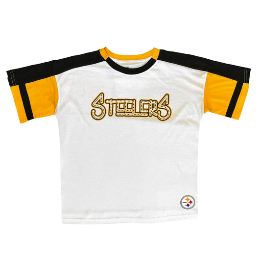 Pittsburgh Steelers Womens Color Block Rhinestone Top