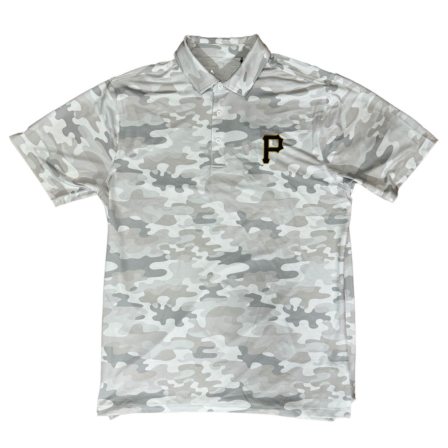 Antigua Pittsburgh Pirates Snow Camo Polo