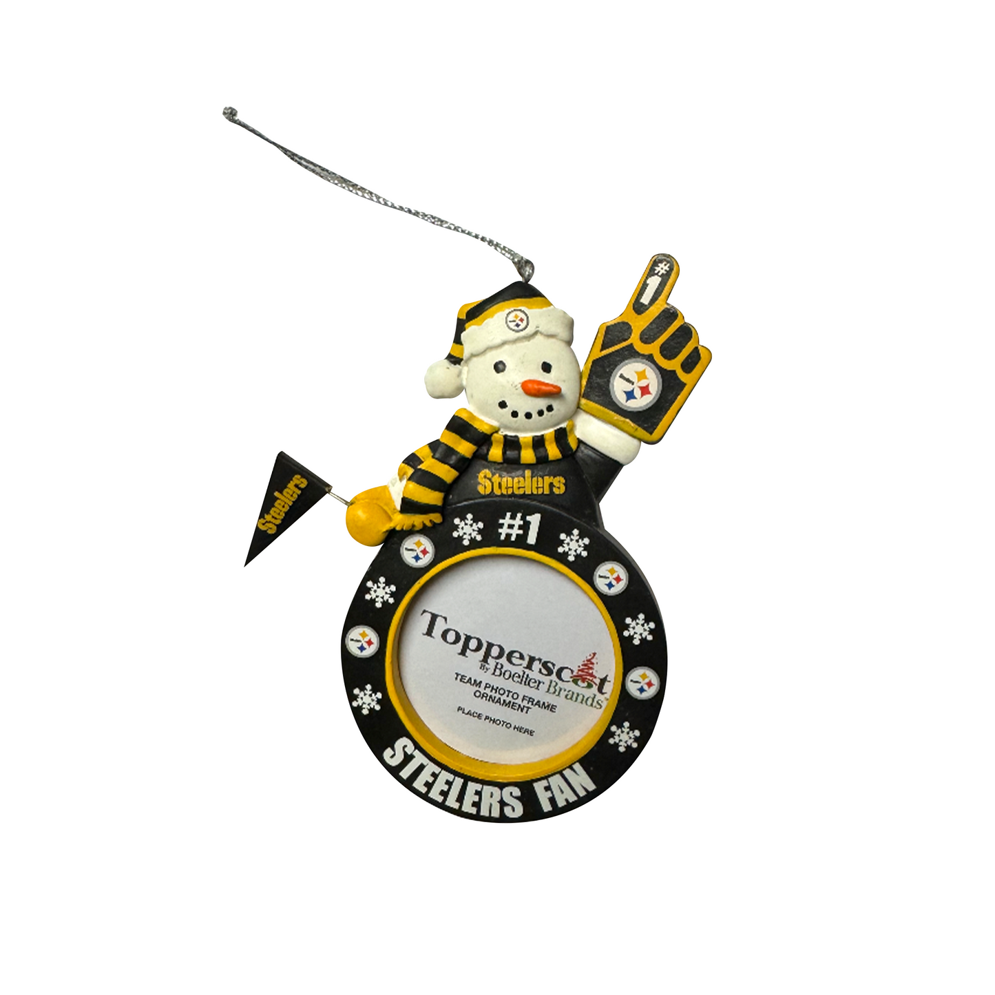 Pittsburgh Steelers Snowman Photo Frame Ornament