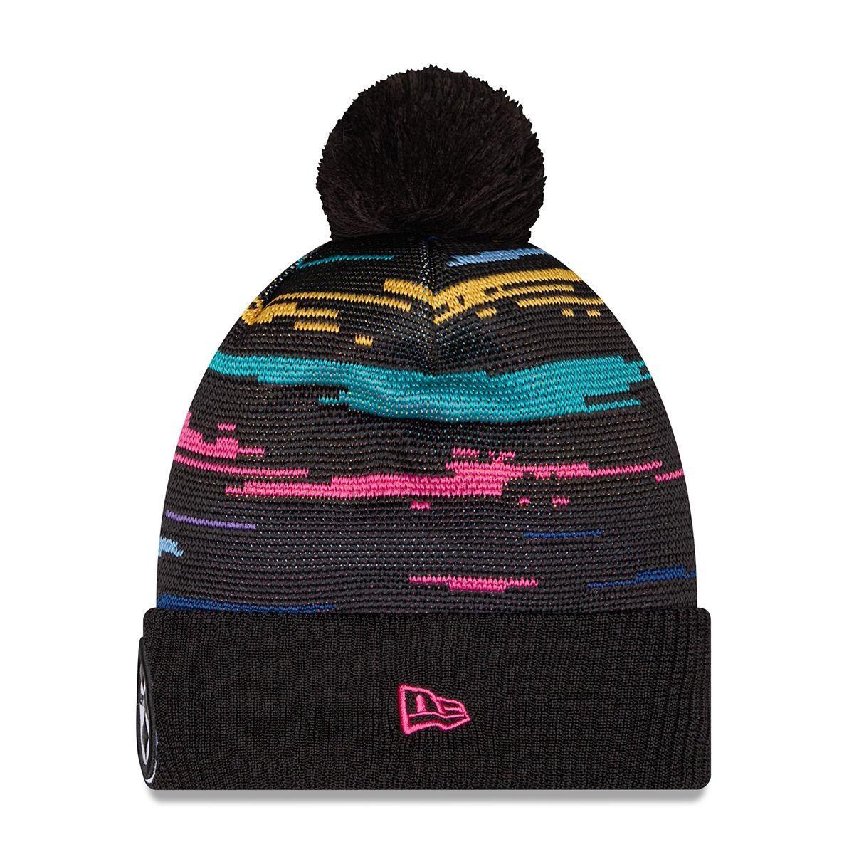 Pittsburgh Steelers New Era Black 2026 NFL Crucial Catch Cuffed Knit Hat with Pom