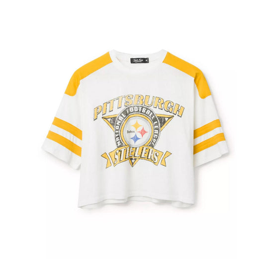 Pittsburgh Steelers Striped Crop Tee