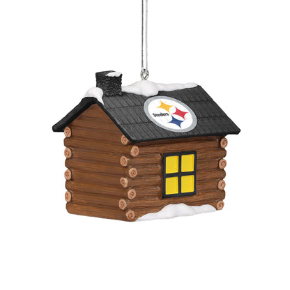 Pittsburgh Steelers Log Cabin Holiday Ornament