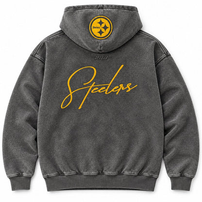 Pittsburgh Steelers Pro Standard Vintage Black Washed Pullover Hoodie