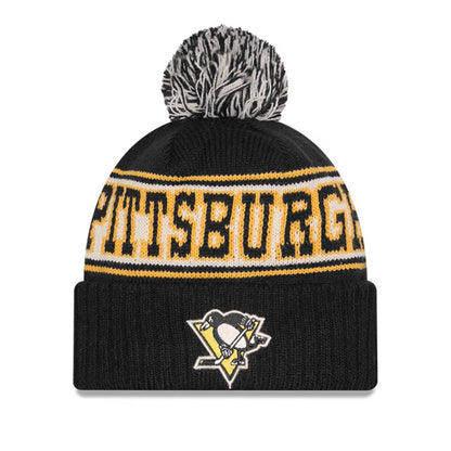 Pittsburgh Penguins Black Retro Pom Knit Beanie