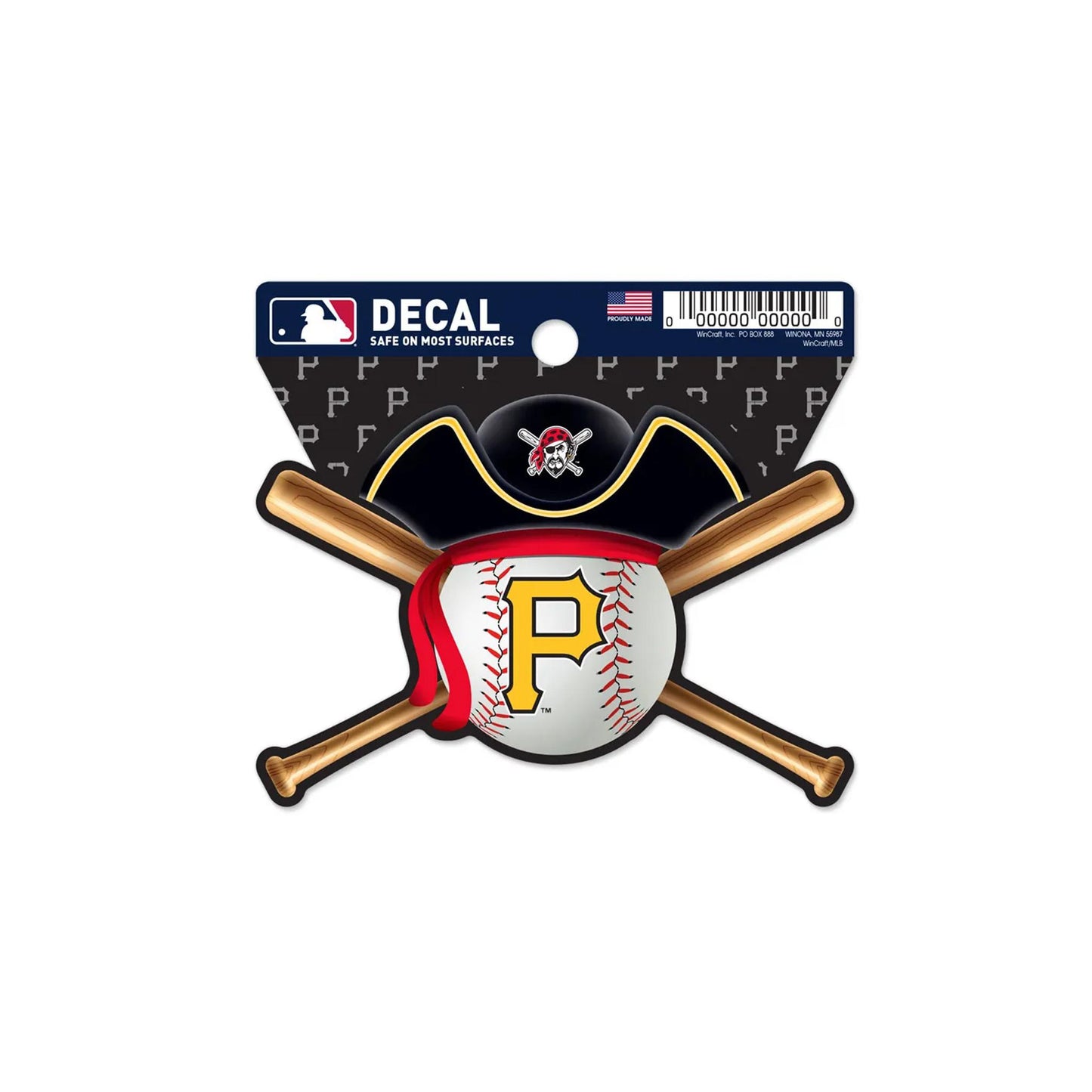 Pittsburgh Pirates Clean Cut Decal 3" x 4"