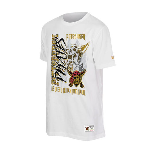 New Era Pittsburgh Pirates City Connect We Bleed Black And Gold White Tee