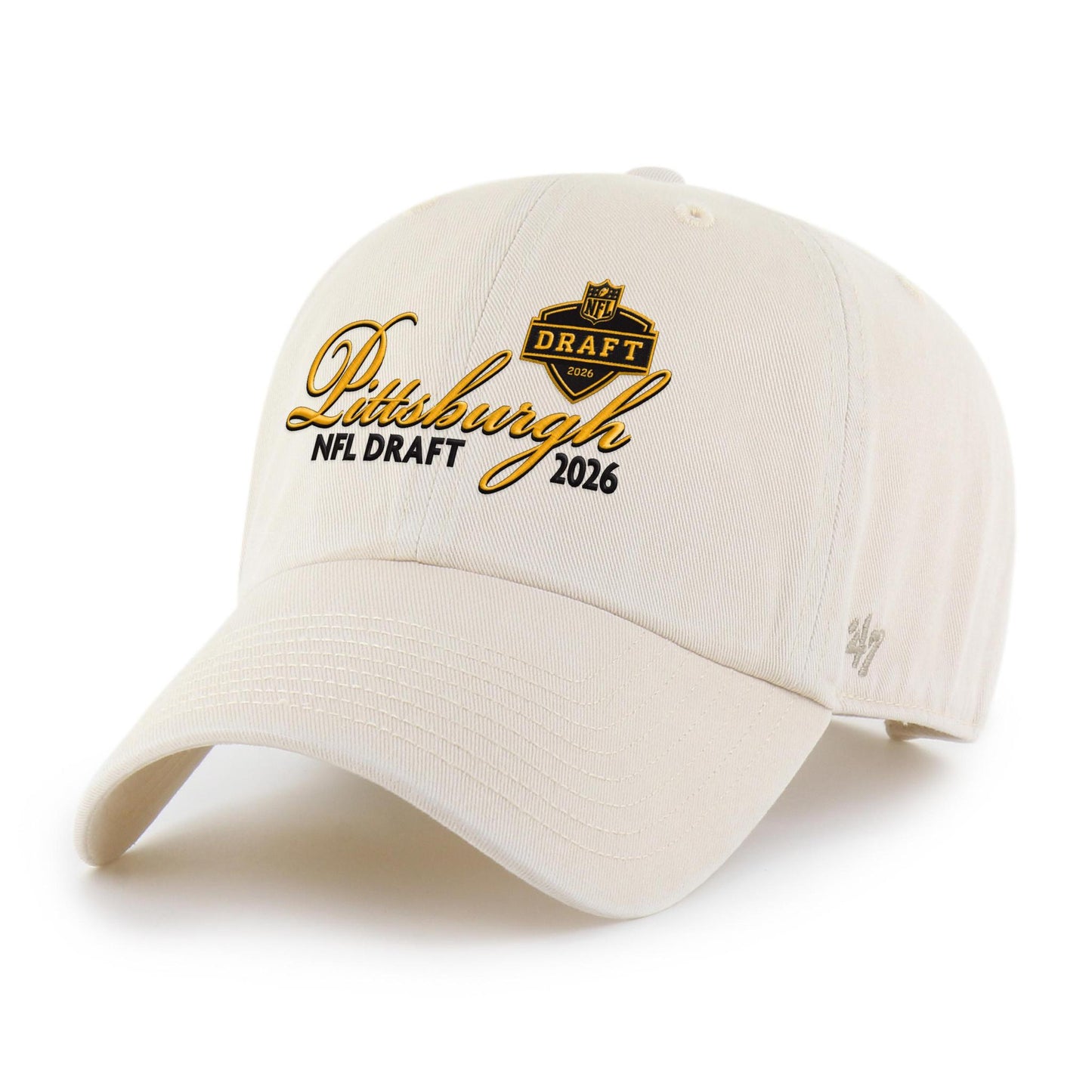 '47 Pittsburgh NFL Draft 2026 Cream Clean Up Adjustable Hat