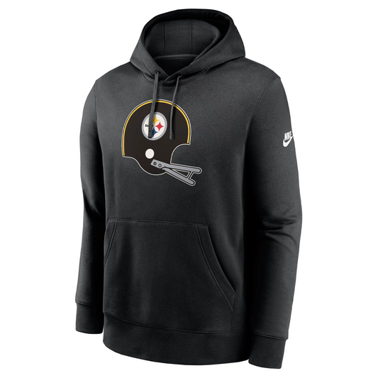 Nike Men's Pittsburgh Steelers Rewind Club Black Pullover Hoodie