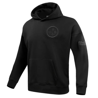 Pittsburgh Steelers Black Drop Shoulder Pullover Hoodie