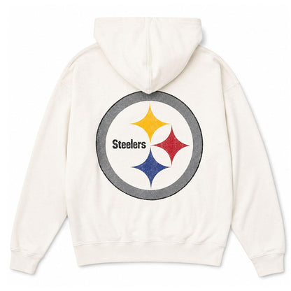 Pittsburgh Steelers Women's Sandstone '47 Brand Pullover Hoodie