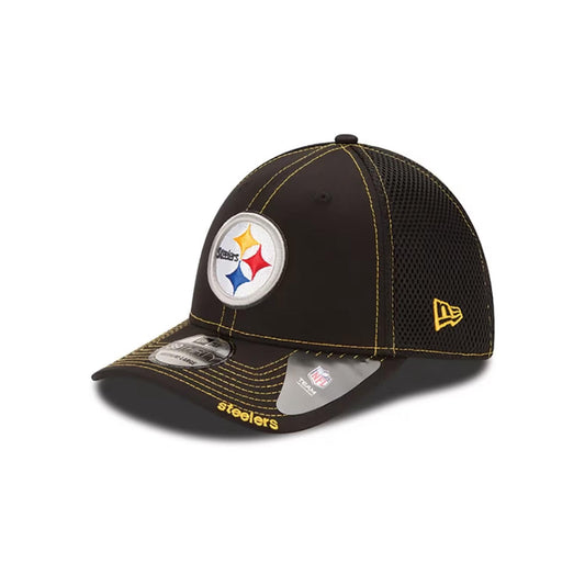 New Era Pittsburgh Steelers Mens Black Team Neo 39THIRTY Flex Hat