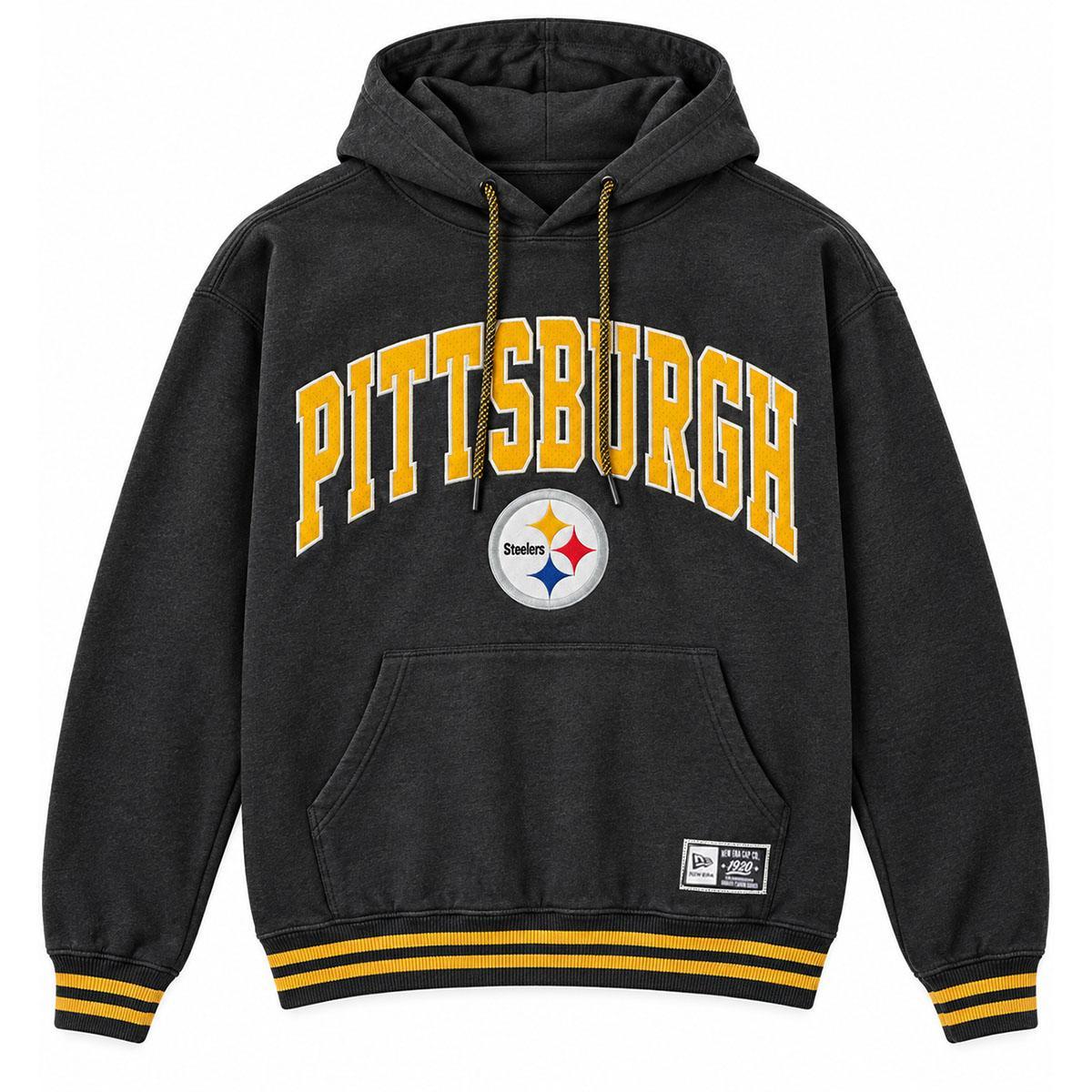 Pittsburgh Steelers New Era Pullover Charcoal Hoodie
