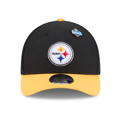 Pittsburgh Steelers New Era Black/Gold 2026 NFL Draft 9FORTY M-Crown Adjustable Hat