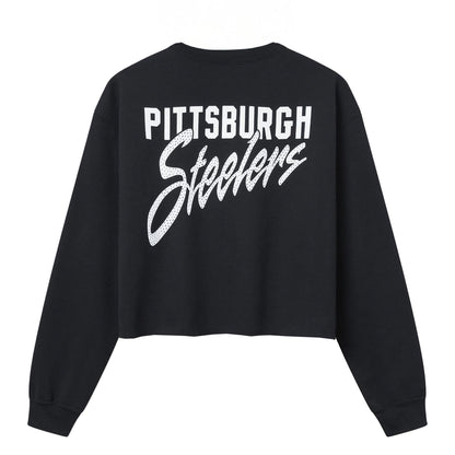 Pittsburgh Steelers Bling Crop Fleece Sweatshirt