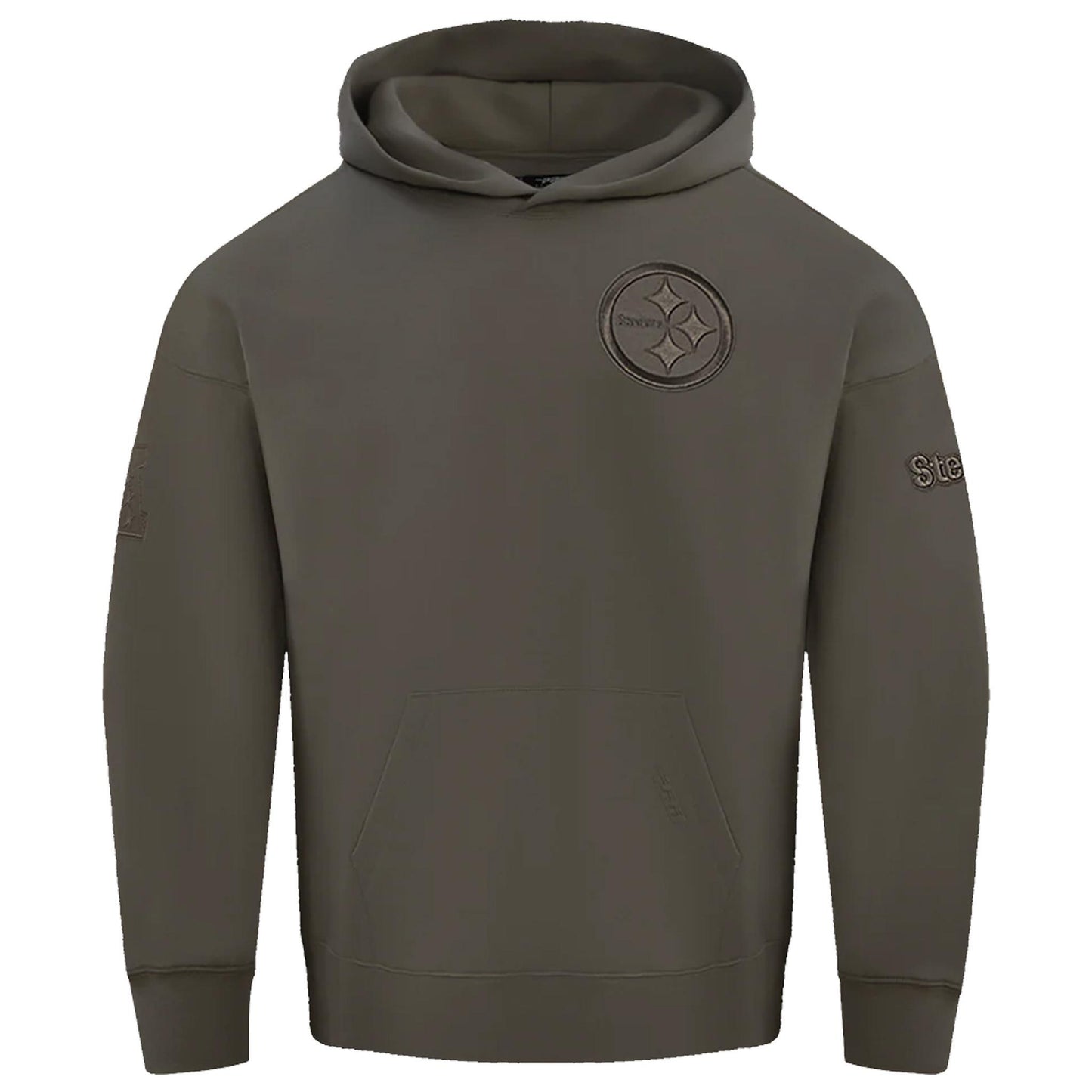 Pittsburgh Steelers Dark Taupe Drop Shoulder Pullover Hoodie