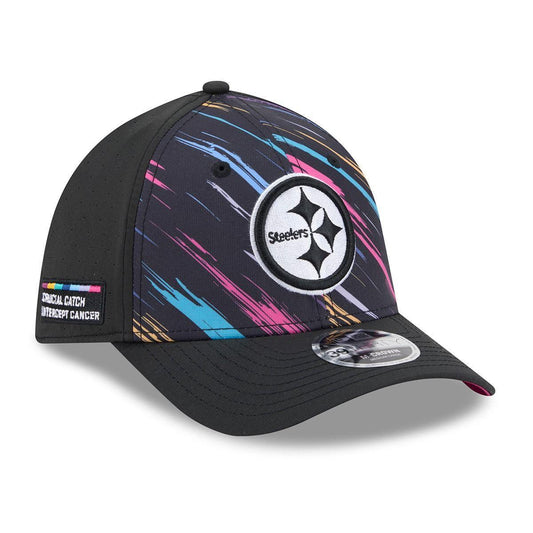 Pittsburgh Steelers New Era Black 2026 NFL Crucial Catch 39THIRTY M-Crown Stretch Hat