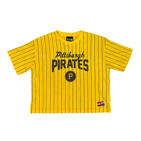 New Era Pittsburgh Pirates Women's Cropped Pinstripe Tee