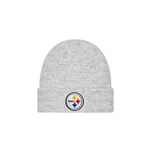 Women's Pittsburgh Steelers New Era Grey Metallic Cuffed Knit Hat