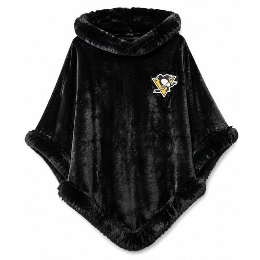 Pittsburgh Penguins Fur Trim Poncho