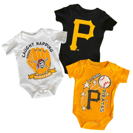 Pittsburgh Pirates Caught Napping 3-Piece Infant Creeper Set