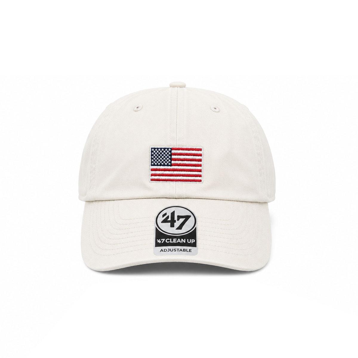 '47 Brand White American Flag Clean Up Adjustable Hat