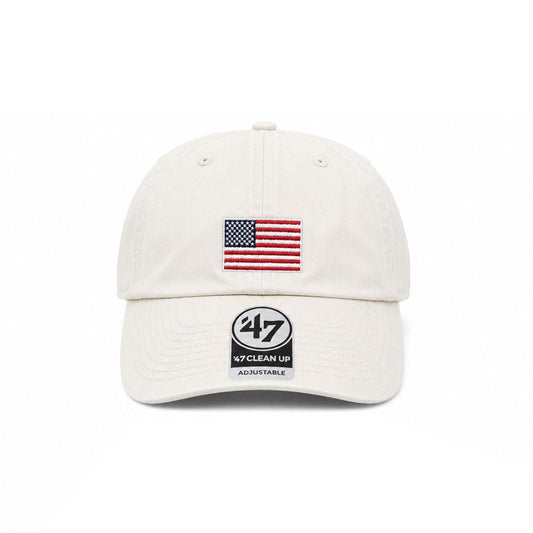 '47 Brand White American Flag Clean Up Adjustable Hat
