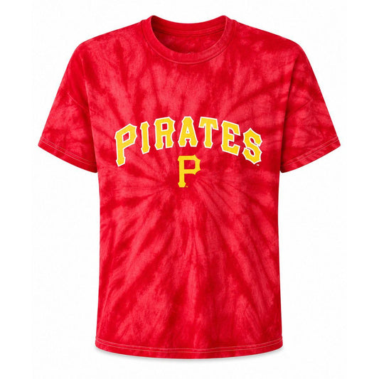 Pittsburgh Pirates Wordmark Red Tie Dye Tee