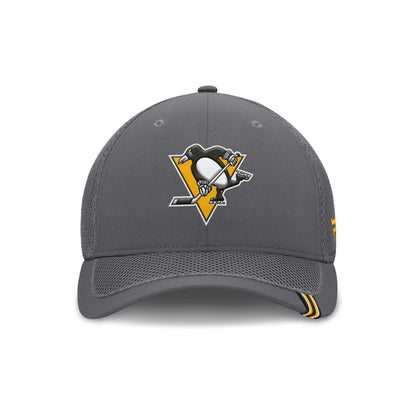 Fanatics Pittsburgh Penguins Gray Clincher Team Stripes Flex Hat