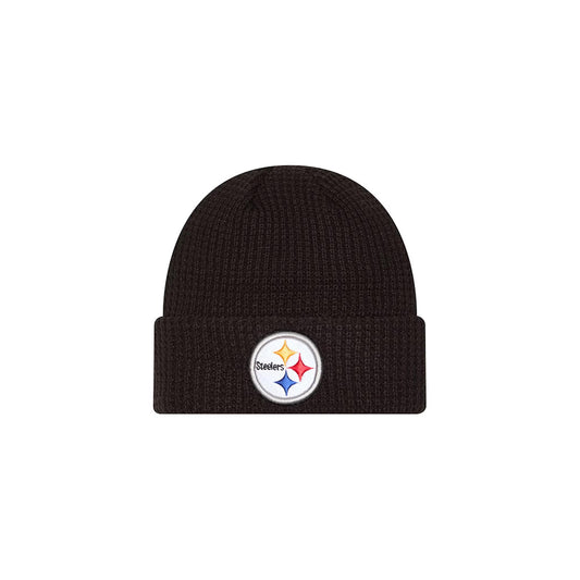 Pittsburgh Steelers Youth New Era Black Waffle Cuffed Knit Hat