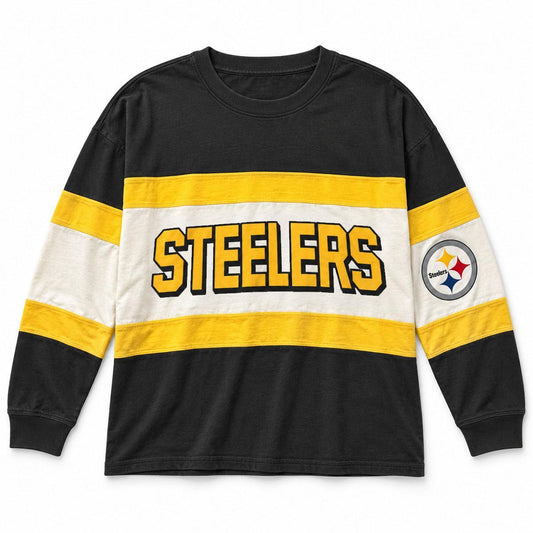 Pittsburgh Steelers Women's '47 Color Block Long Sleeve