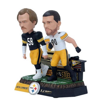 Jack Lambert & TJ Watt Pittsburgh Steelers Then And Now Bobblehead