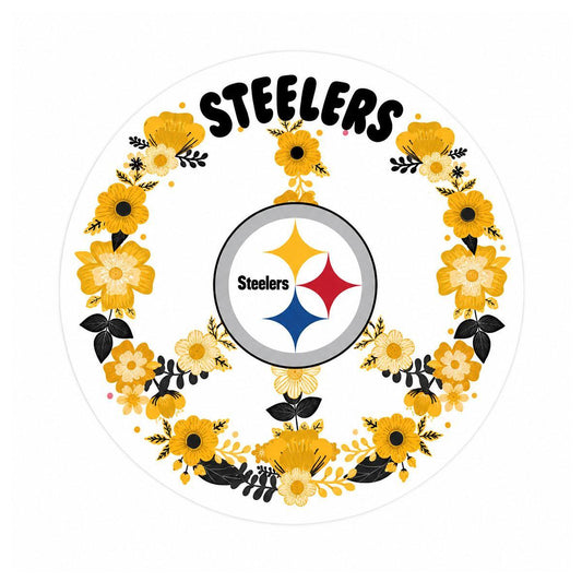 Pittsburgh Steelers Peace Flower 3" Sticker