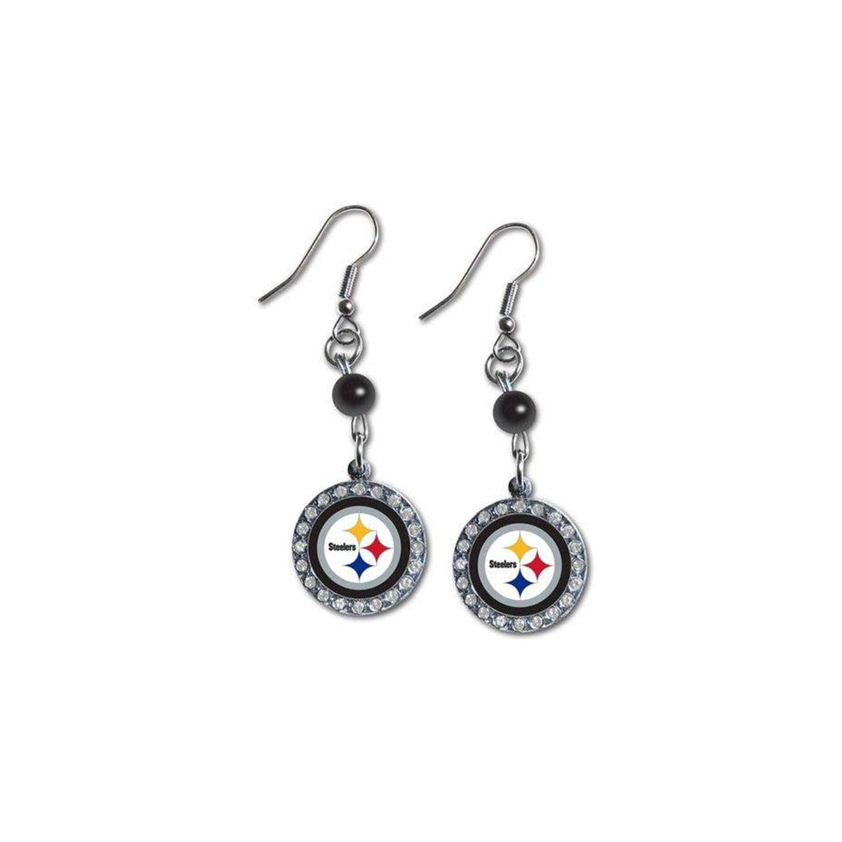 Pittsburgh Steelers NFL Dangle Rhinestone Earrings