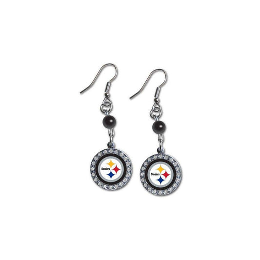 Pittsburgh Steelers NFL Dangle Rhinestone Earrings